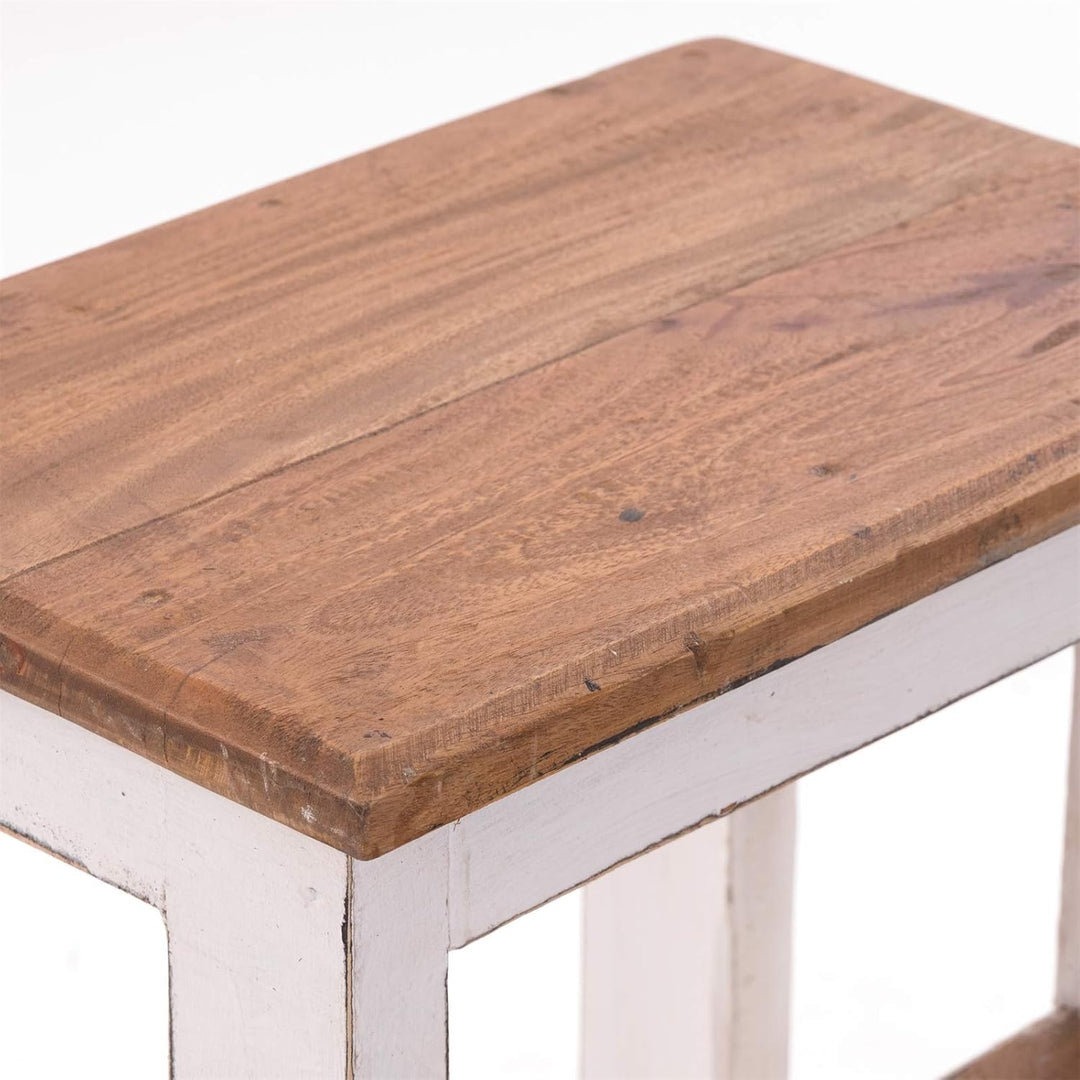 DESIGN DELIGHTS TRITTLEITER Step | 46x37x37 cm (HxBxT), Altholz, zweistufig | Trittleiter, Haushalts