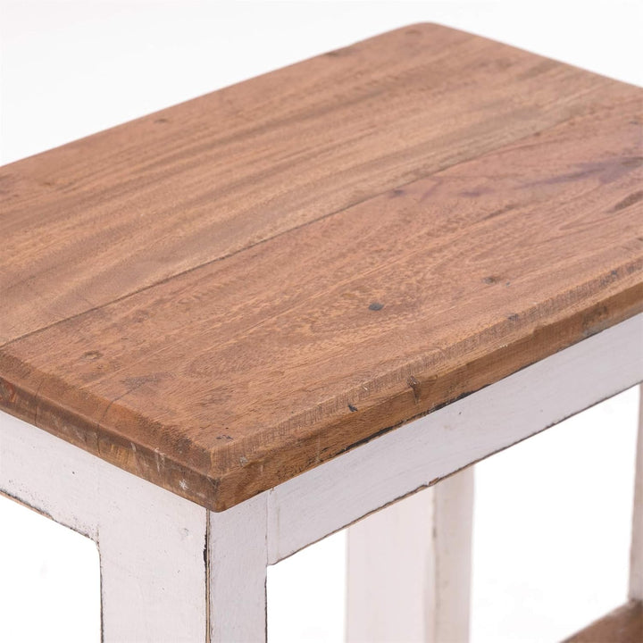 DESIGN DELIGHTS TRITTLEITER Step | 46x37x37 cm (HxBxT), Altholz, zweistufig | Trittleiter, Haushalts