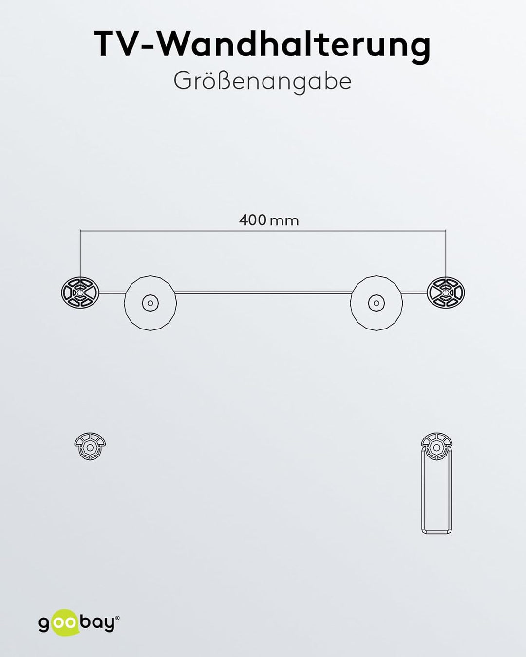 Goobay 63490 TV Wandhalterung Fernseher Halterung 37 - 70 Zoll (94 - 178 cm) Kabelsystem universelle