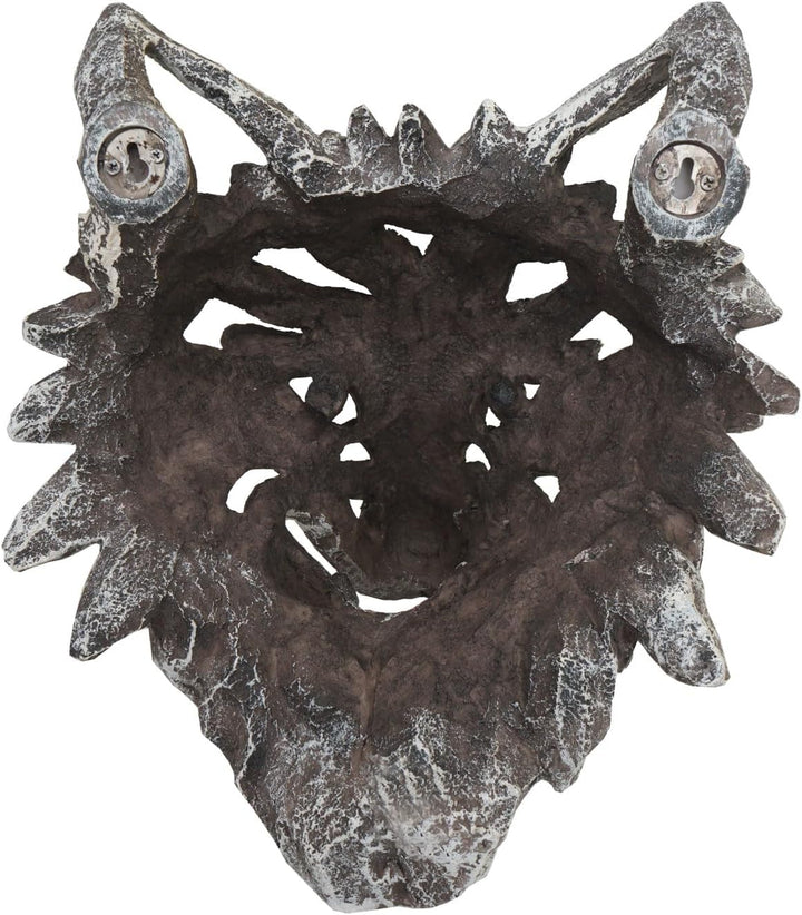Deko Schädel HWC-H41, Wanddeko Kopf Trophäe, Polyresin Indoor Outdoor - Wolfskopf 32cm, Wolfskopf 32