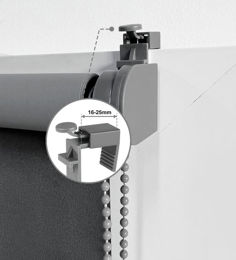 OBdeco Verdunkelungsrollo Thermorollo 90x210cm Grau ohne Bohren mit gleichfarbige Beschichtung Oeko-