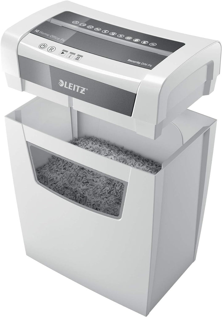 Leitz IQ Home Office Aktenvernichter, 10 Blatt Kapazität, Partikelschnitt, weiss, 80090000 &amp; Büro Lo