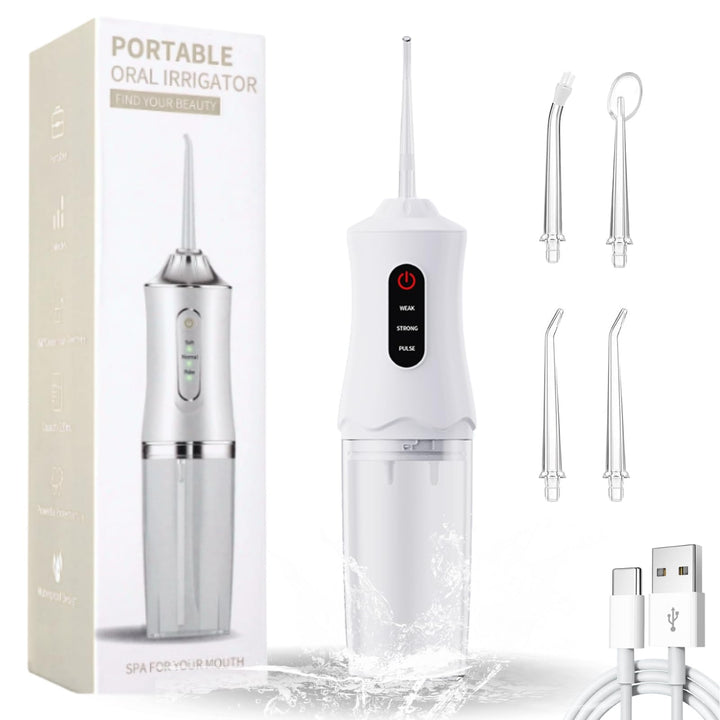 Munddusche Kabellos Wasserdicht, Water Flosser Zahnreinigung für Zwischenräume Zahndusche Zahnzwisch