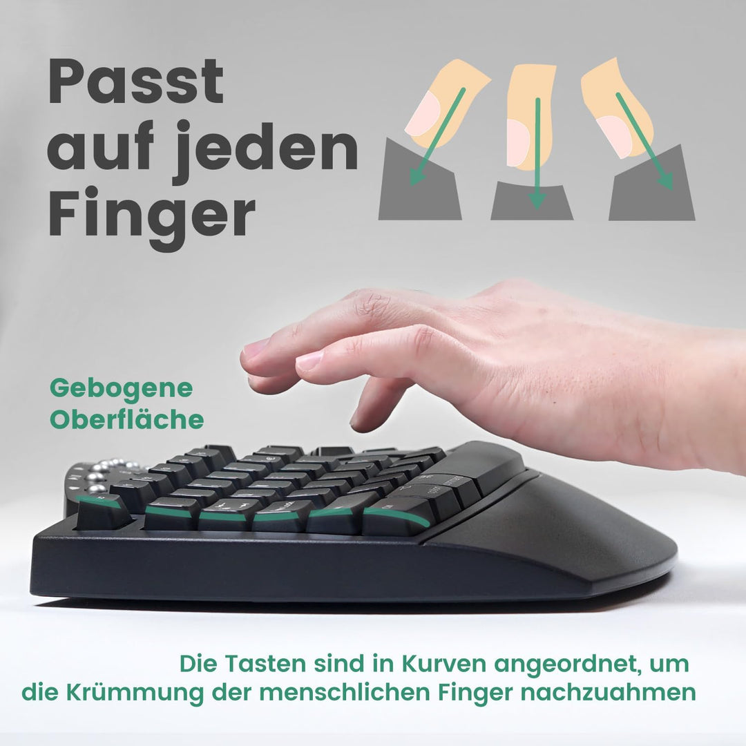 Perixx PERIDUO-512B Ergonomisches Tastatur- und Maus-Set - Vertikale Design-Maus, Kabelgebunden, USB