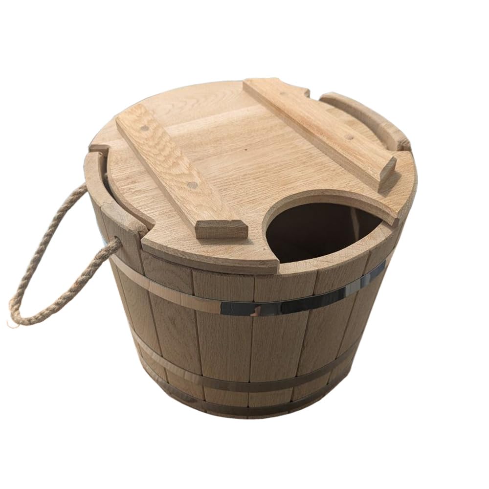 Holz Saunakübel 15 Liter Sauna Eimer Holzeimer Esche Banya Aufgusseimer (20 Liter), 20 Liter