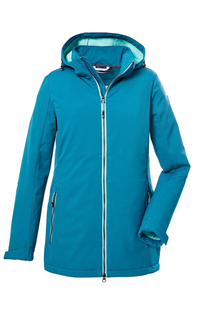 Killtec Damen Kow 8 Wmn Sftshll Jckt Softshelljacke/Outdoorjacke mit abzippbarer Kapuze 46 dunkel aq