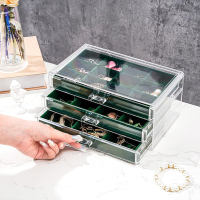 ProCase Acryl Schmuck Organizer Schmuckschatulle für Damen Durchsichtige Schmuckaufbewahrung Schmuck