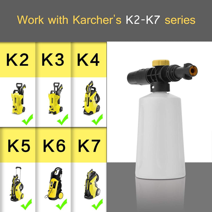 Schnee Schaumdüse für Kärcher-Hochdruckreiniger K2/K3/K4 /K5/K6/K7, 1400-2100PSI 700ml, Schaumdü