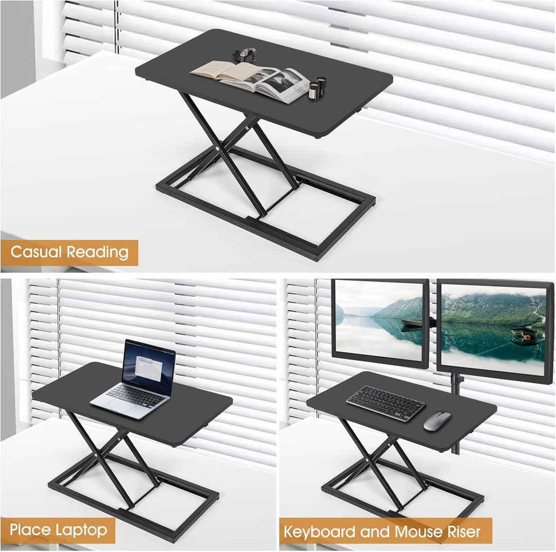 Gugxiom Stehpult-Konverter Höhenverstellbar, 60CM Einzel-Stehpult-Aufsatz für Ergonomische Sitz-Steh