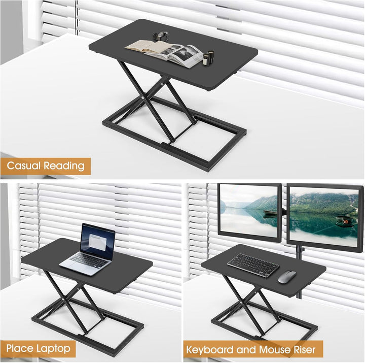 Gugxiom Stehpult-Konverter Höhenverstellbar, 60CM Einzel-Stehpult-Aufsatz für Ergonomische Sitz-Steh
