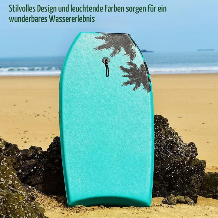 RELAX4LIFE Schwimmbrett tragbar, Schwimmboard mit Halteleine, Rutschfestes Surfbrett für Kinder &amp; Er