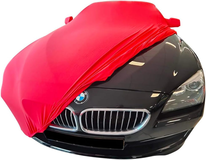 Indoor Autoabdeckung kompatibel mit BMW 6-Series Cabrio (F12) mit Spiegeltaschen SUPER Soft Stretch