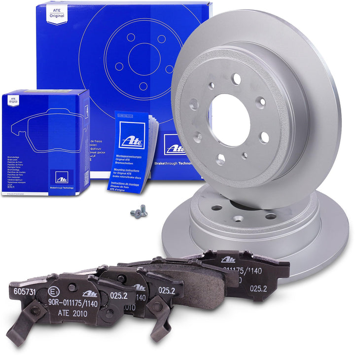 ATE Bremsenset Hinterachse inkl. Bremsscheiben Hinten Ø 239 mm Voll und Bremsbeläge Hinten