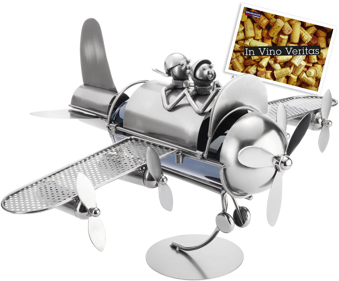 BRUBAKER Flaschenhalter Paar im Flieger Metall Skulptur Geschenk mit