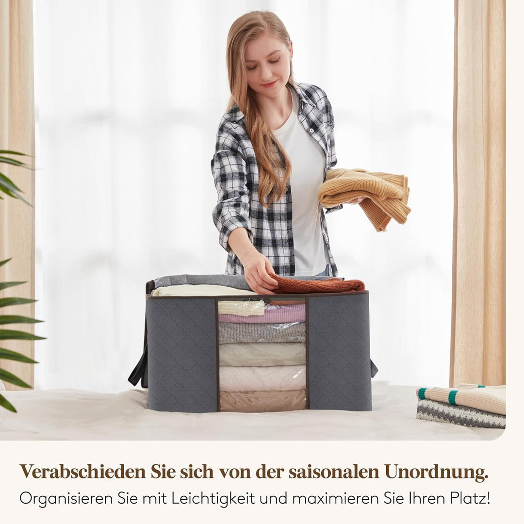 Lifewit 10 Stück Aufbewahrungstasche, Aufbewahrungsbox mit Deckel, Kleiderschrank Organizer Faltbare