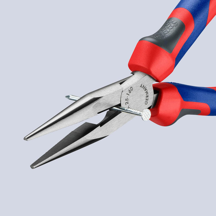 Knipex Flachrundzange mit Schneide (Radiozange) schwarz atramentiert, mit Mehrkomponenten-Hüllen 160