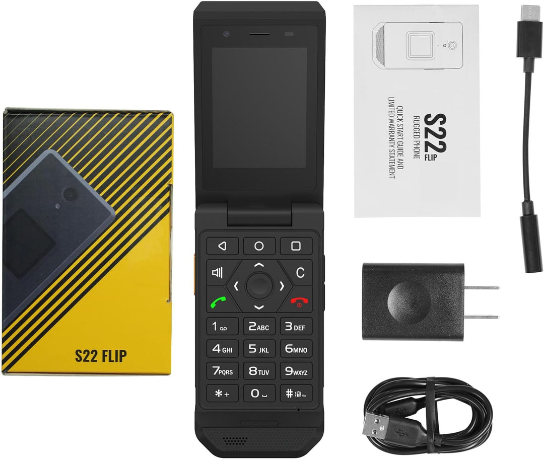 Unifone S22 Rugged Flip Phone entsperrt (16 GB) 7,1 cm (2,8 Zoll) Touchscreen Smartphone Android 11,
