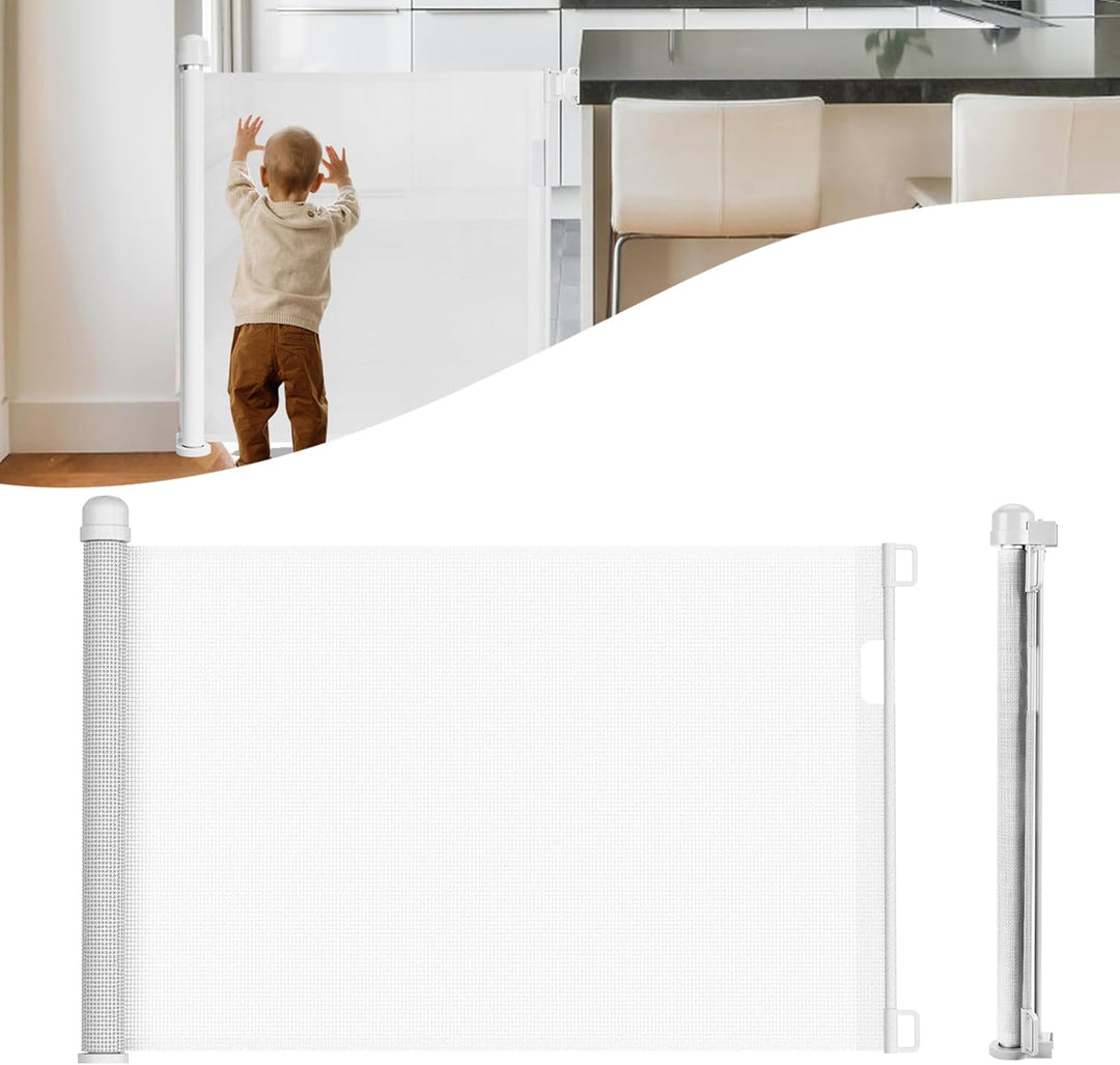 Aufun Treppenschutzgitter Türschutzgitter ausziehbar, Treppenhäusergitter, Absperrgitter mit Kinders