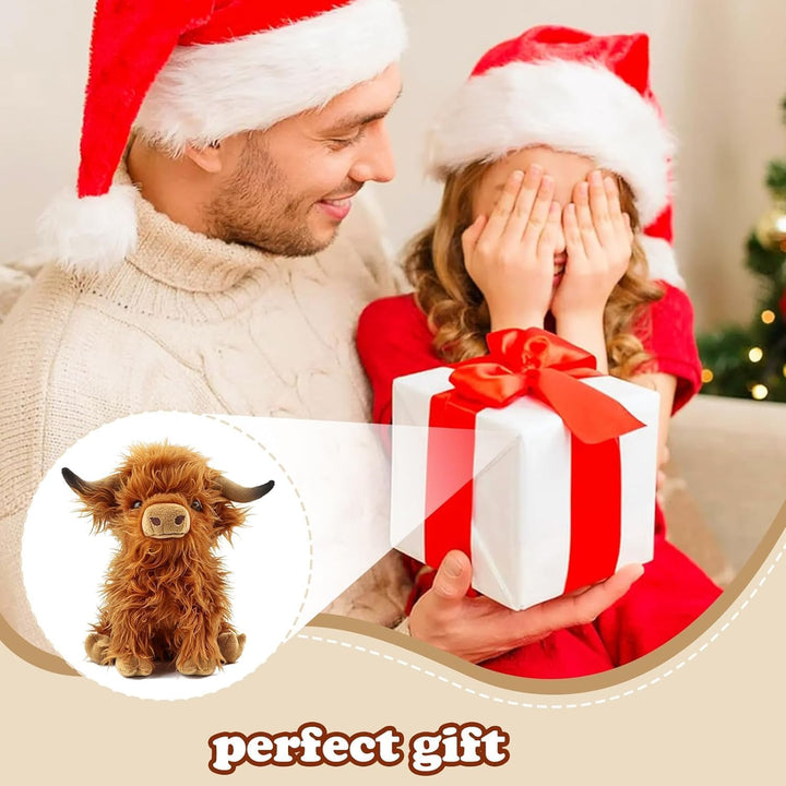 Highland Cow Kuscheltier 1 Stück Extra Weich & Formstabil, Highland Cow Plüsch Hochlandkuh Plüschtie
