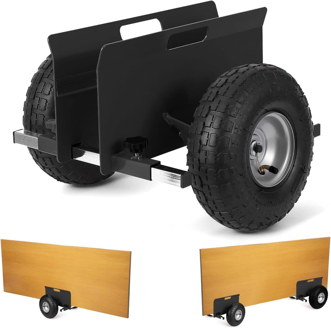 2 Stück Plattenwagen, 272 kg Tragfähigkeit, Mit 25.4CM Gummiluftreifen, Klemmwagen Plattentransportw
