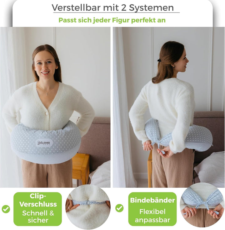 Dilamababy Schwangerschaftskissen mit Memory Foam Floken und Faserbällchen, Ideal als Stillkissen, s