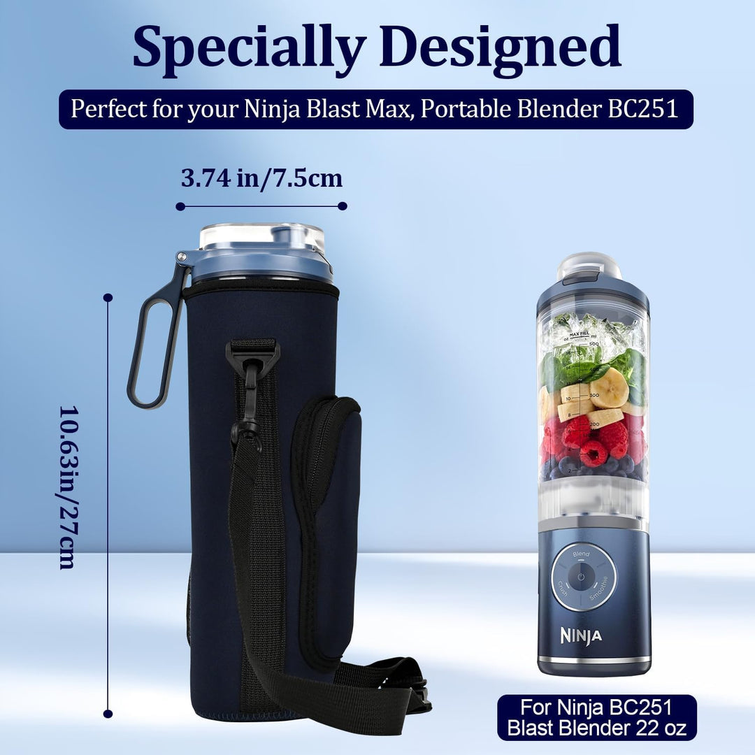 AF-WAN Tragbare Mixer-Tasche für Ninja Blast Max BC251 - Isolierte Hülle mit Quergurt (Dunkelblau),
