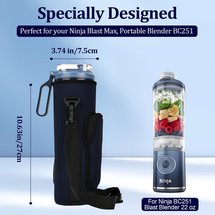 AF-WAN Tragbare Mixer-Tasche für Ninja Blast Max BC251 - Isolierte Hülle mit Quergurt (Dunkelblau),