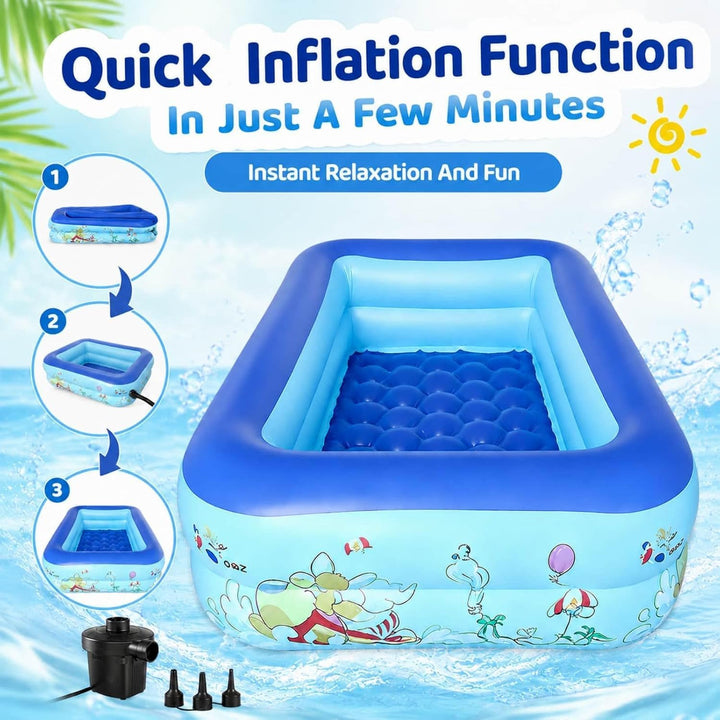 Aufblasbarer Pool - Rechteckig Verdickt Für Garten Hinterhof Sommer | | Stabiles PVC Material Übergr