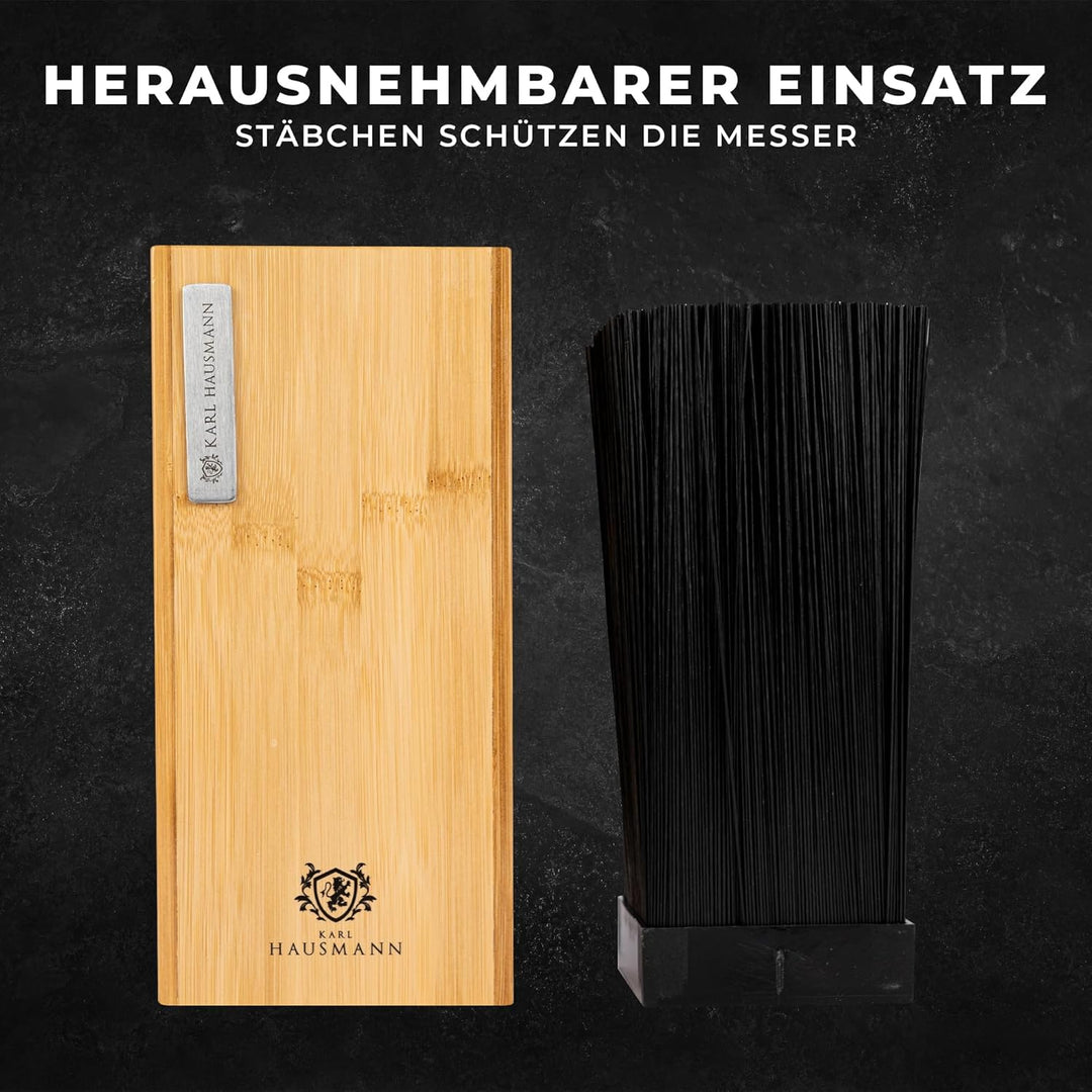 KARL HAUSMANN Bambus Messerblock, Universeller Messerblock aus Holz, universell für Küchenmesser, Kü
