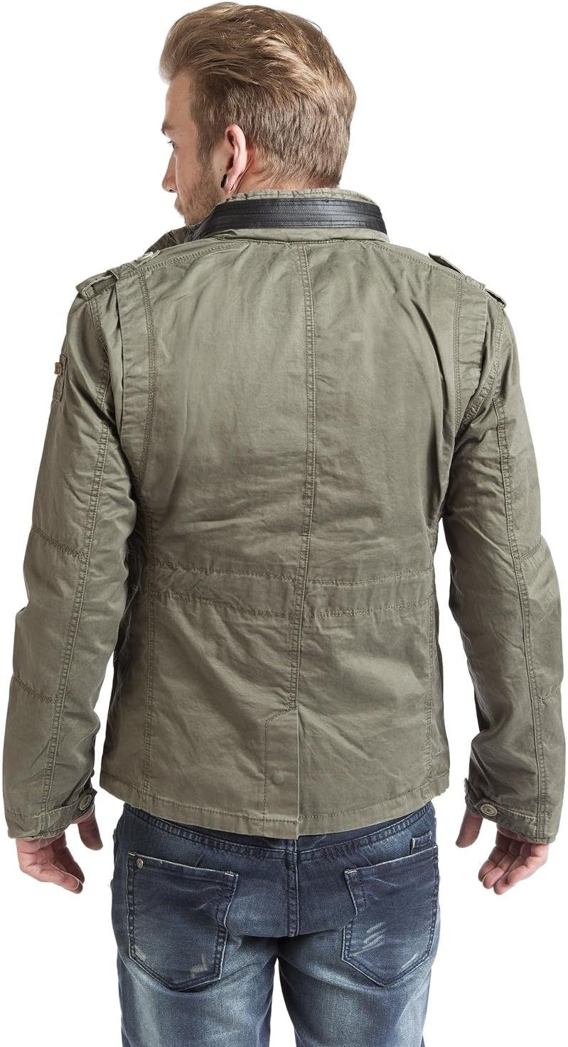 Brandit Winter-Jacket - Stylische Jacke für Herren mit versteckter Kapuze, Stehkragen und Baumwollfu