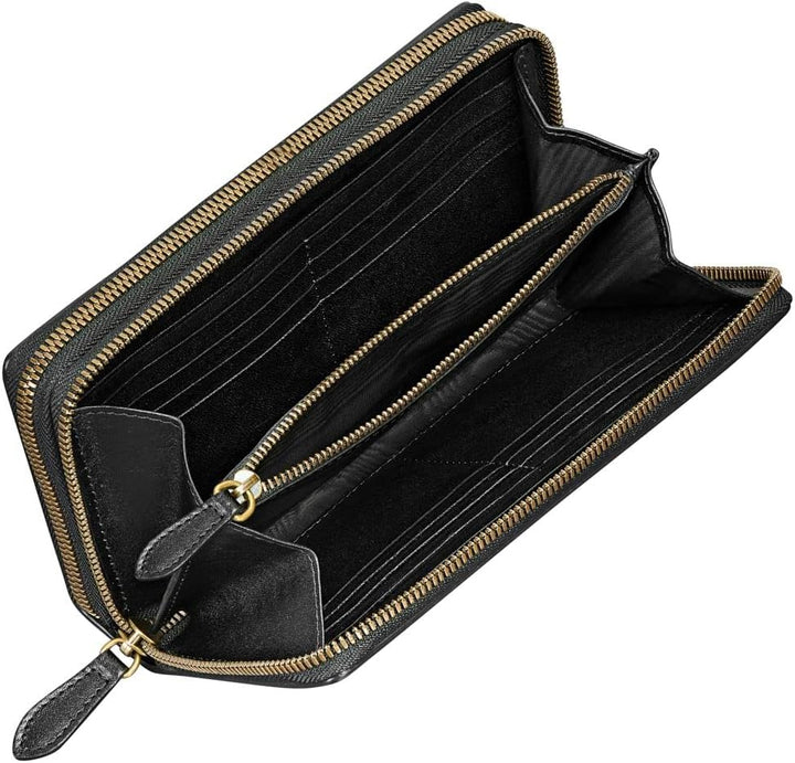 Maxwell Scott Italienische Damen Luxus Leder Clutch Meleto in Schwarz, Schwarz