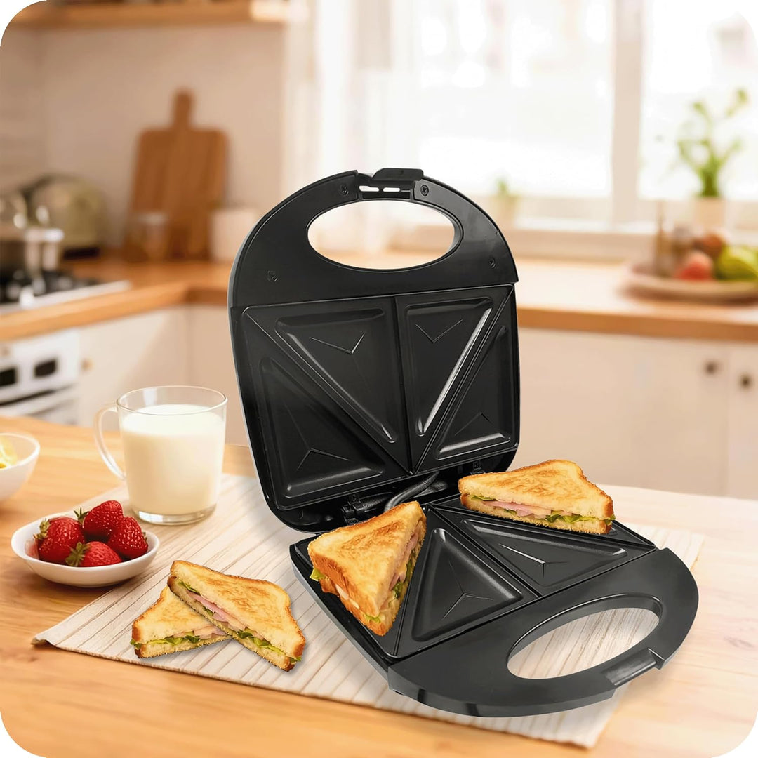 Sandwich Maker – 1000W Sandwich Toaster 2 Scheiben mit Antihaftbeschichtung, Wärmeisoliertem Griff &