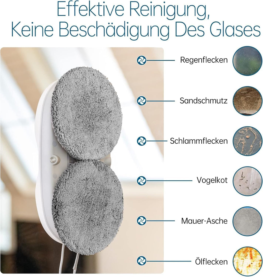 6 Paare Reinigungspad Ersatzteile für iDEEBO C200/E300 Fensterputzroboter, Weiches, hochdichtes Fase