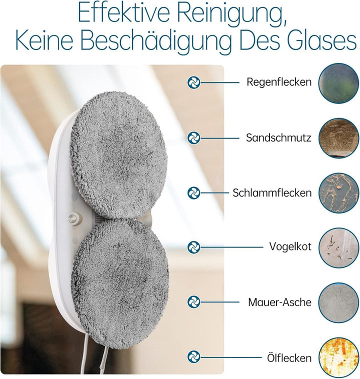 6 Paare Reinigungspad Ersatzteile für iDEEBO C200/E300 Fensterputzroboter, Weiches, hochdichtes Fase