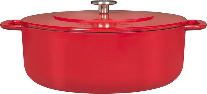 Combekk Gusseisen Topf, Dutch Oven, 100% Recycet, 28cm 6.8L, Für alle Herdarten, Rot Rot 28, Rot 28