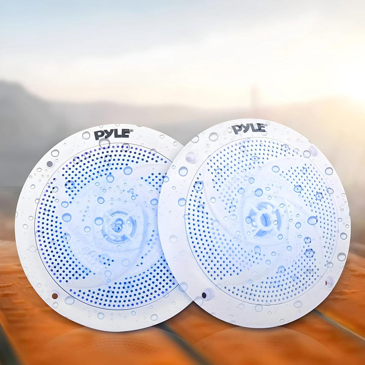 Pyle Marine Speakers - 5.25 Inch 2 Way Waterproof and Weather Resistant Outdoor Audio Stereo Sound S