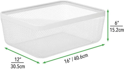 mDesign 4er-Set Allzweckkorb aus Metall – Aufbewahrungskorb für Küche, Vorratskammer, Badezimmer etc