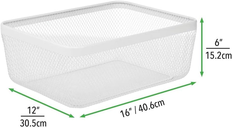 mDesign 4er-Set Allzweckkorb aus Metall – Aufbewahrungskorb für Küche, Vorratskammer, Badezimmer etc