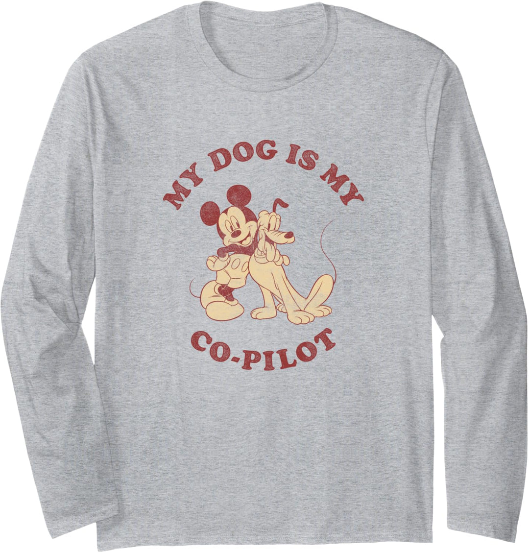 Disney Mickey And Friends My Dog Is My Co-Pilot Langarmshirt