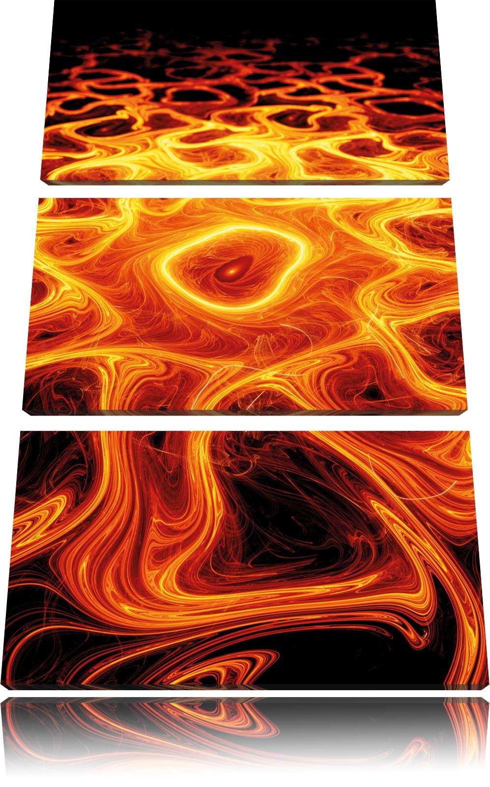 Pixxprint Leuchtende Lava Muster als Leinwandbild/Grösse: 3 Teilig (120x80) cm/Wandbild/Kunstdruck/f
