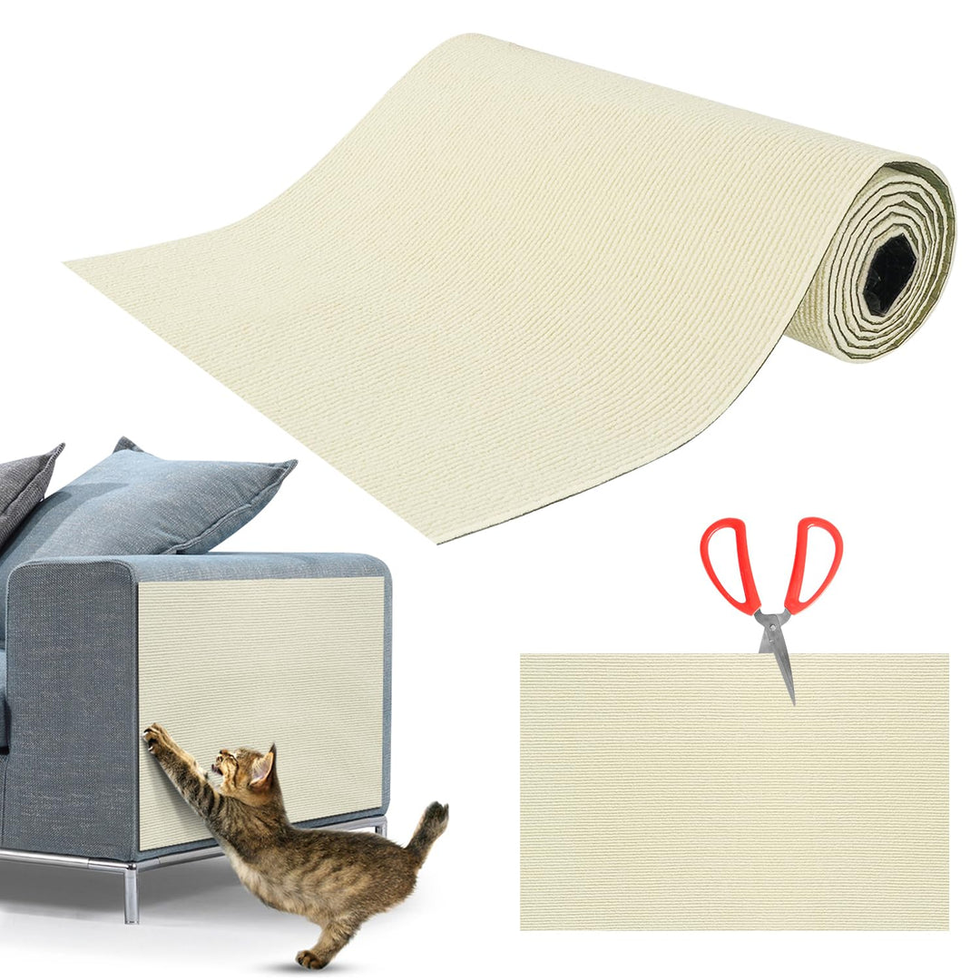 Kratzmatte Selbstklebend für Katzen - Kratzfestes Sofa, Wiederverwendbar Kratzteppich für Wand, DIY