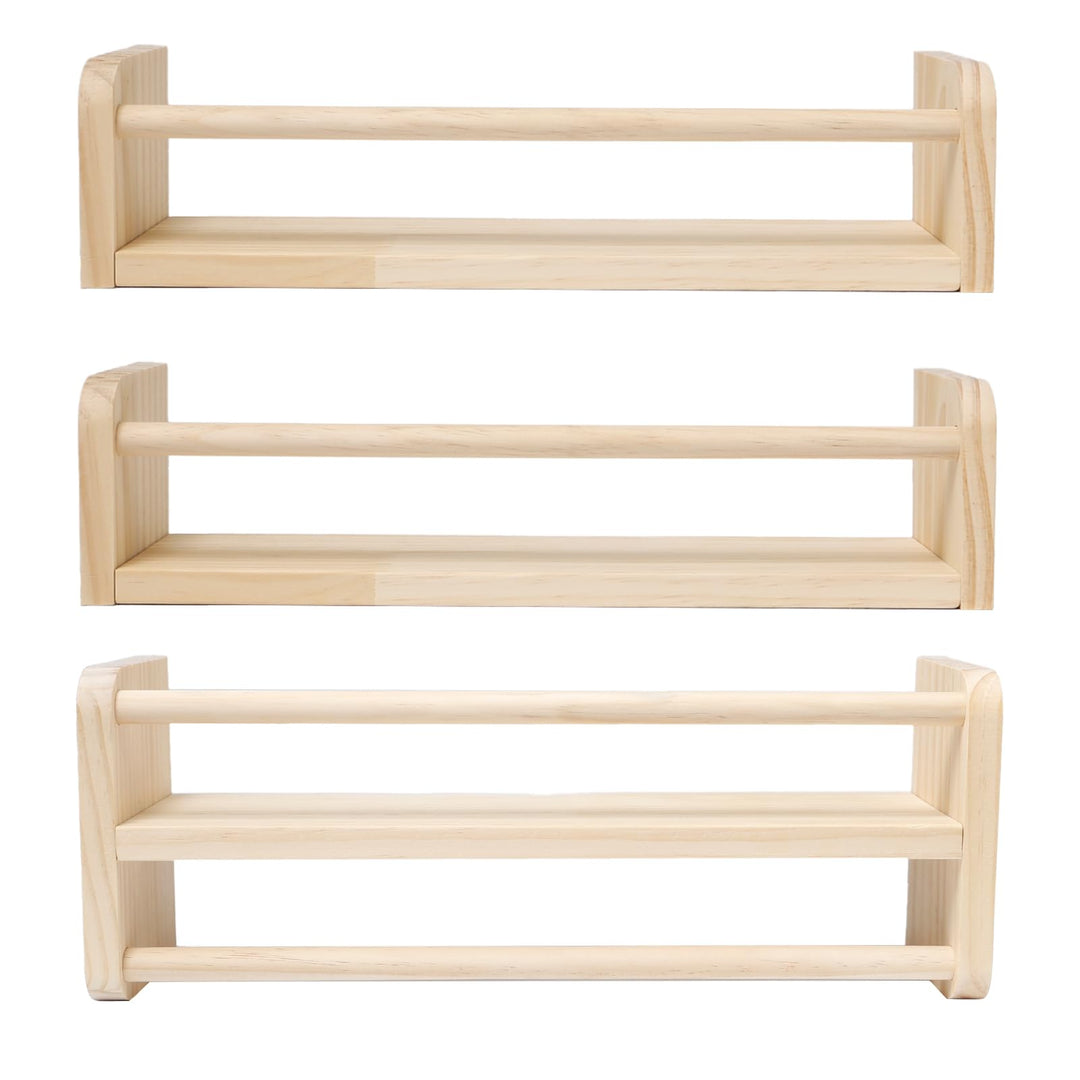 3Stück 40cm Bücherregal Kinder Wand Set Bücherregal Holz Wandregal Massiv Kiefer Schweberegale Schwe
