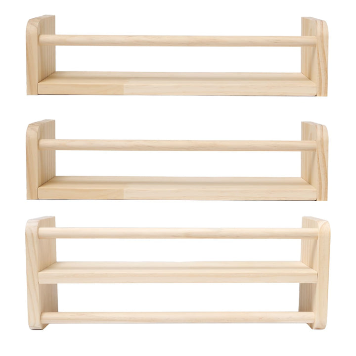 3Stück 40cm Bücherregal Kinder Wand Set Bücherregal Holz Wandregal Massiv Kiefer Schweberegale Schwe