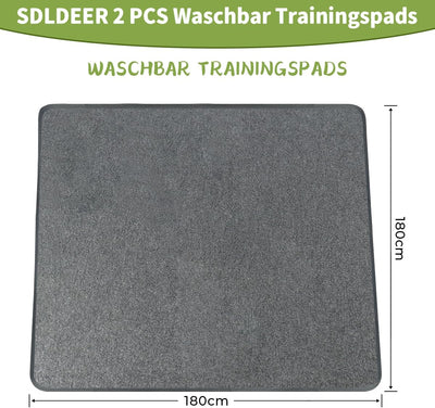 Waschbar Trainingspads für Hunde, 182cm x 182cm Wiederverwendbare Hundetrainingspads, Rutschfest, Su