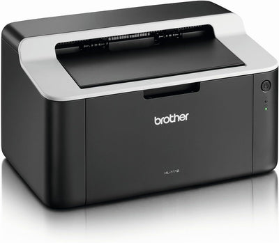 Brother HL-1112 A4 monochrom Laserdrucker (USB 2.0, 20ppm, 2400x600pi, 150 Blatt Papierzufuhr) schwa