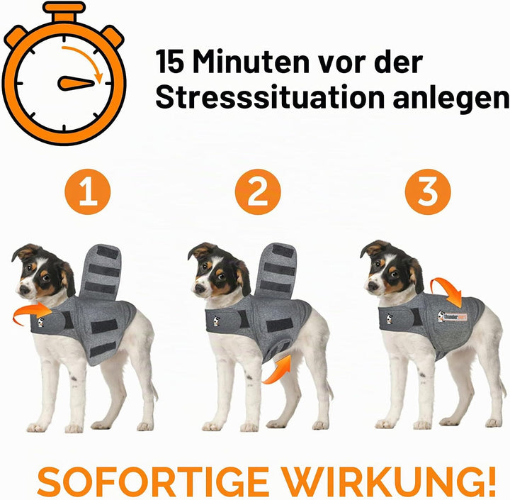 Thundershirt Beruhigungsweste, Hundemantel für ängstliche Hunde, Grösse XS, grau, 99001
