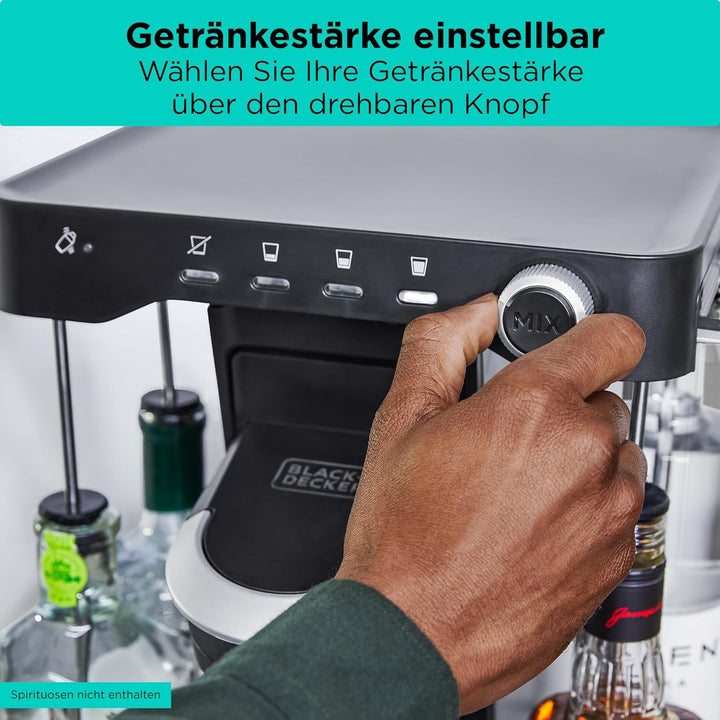 Black+Decker BEV Cocktail-Maschine BEHB101 (individuelle Cocktails auf Knopfdruck, Platz für 5 Spiri