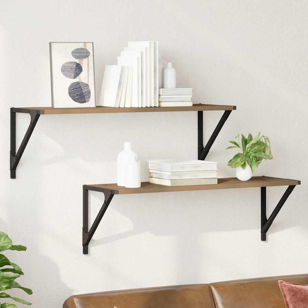 vidaXL Wandregale 2 pcs Artisan-Eiche 80 x 25 x 25,5 cm Holzwerkstoff, Stylische Wohnzimmerregale, l