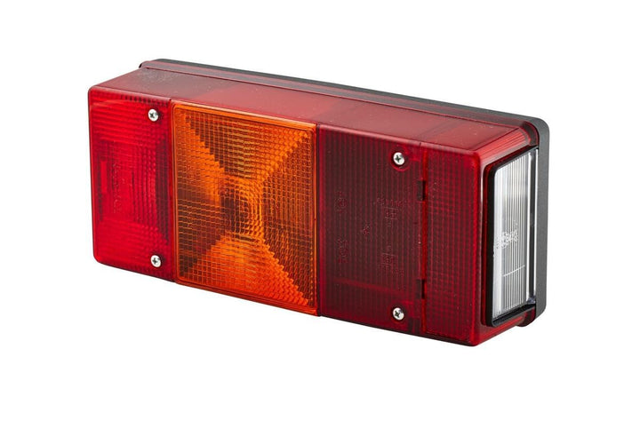 HELLA Rückleuchte - Glühlampe - 12V - Anbau - ECE - Lichtscheibenfarbe: rot - Stecker: Flachstecker