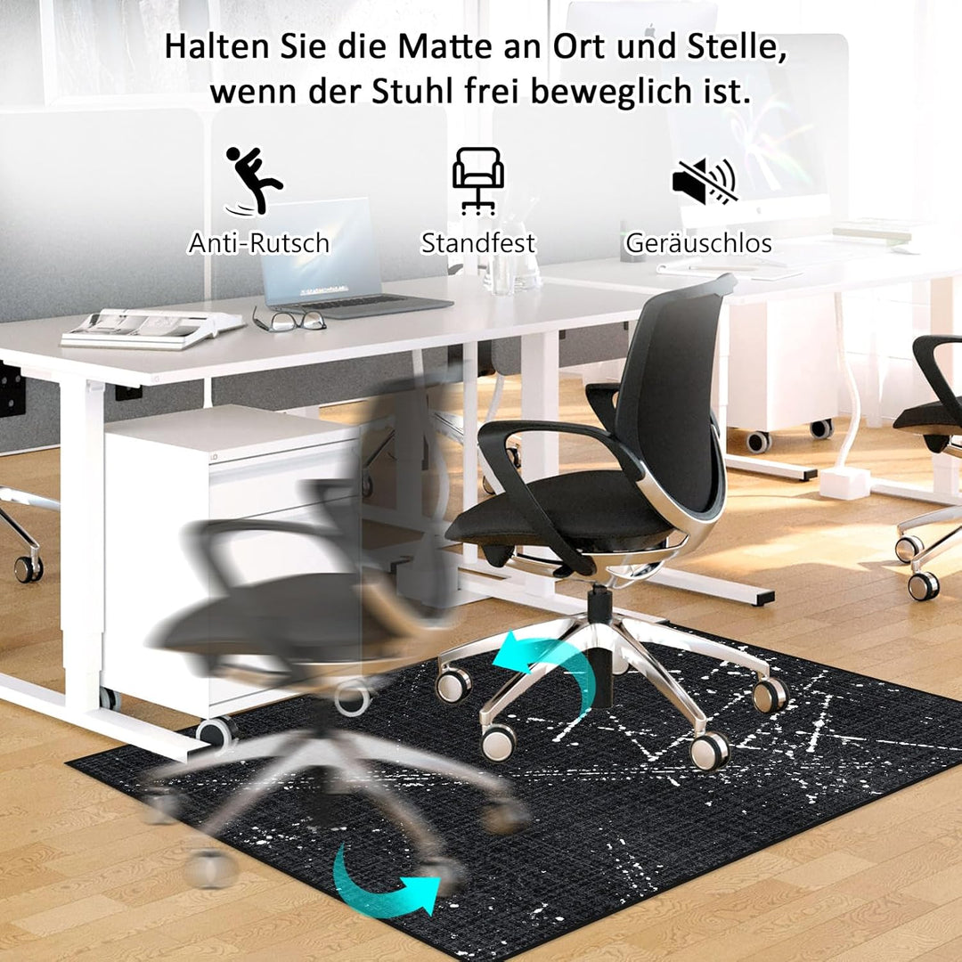 Bodenschutzmatte Bürostuhl 90X120 cm - Luxuriöse Bedruckter Stoff Bürostuhl Unterlage für Parkett un